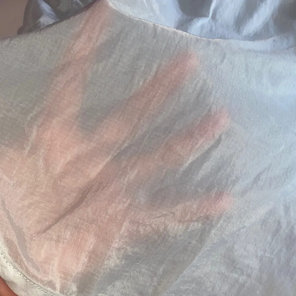 Nike Women's Light Gray Shorts with black Swoosh - Image 6