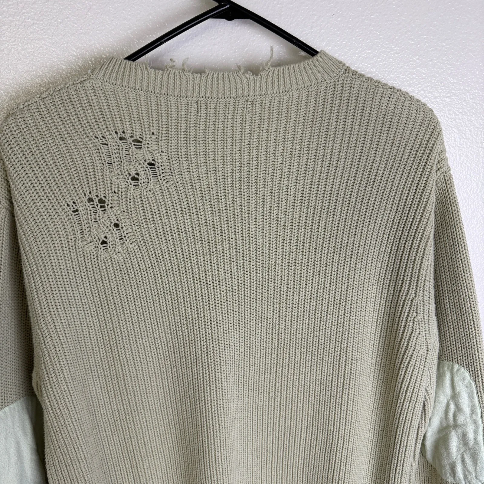 SER.O.YA Devlin Sweater Womens Small Sage Pullover Distressed Pullover Grunge * Green - Image 10
