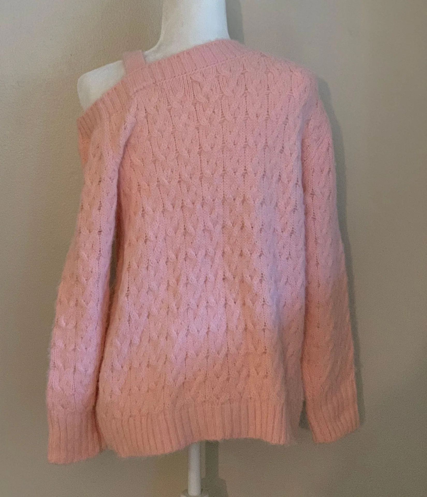 Light Pink Cold Shoulder Sweater - Image 2