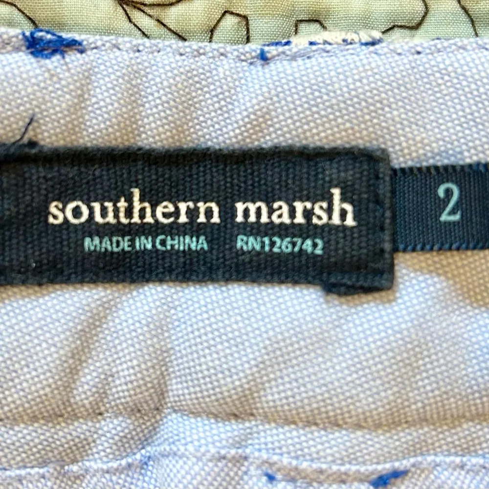 SOUTHERN MARSH  Brighton Marrakesh Blue/White Print Stretch Knit Shorts Sz 2💛 - Image 7