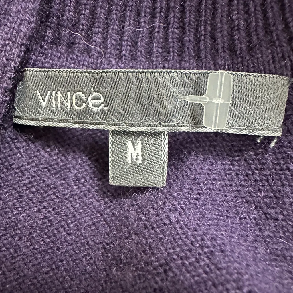 VINCE Purple Cashmere Sleeveless Mock Turtleneck Sweater Size M - Image 4