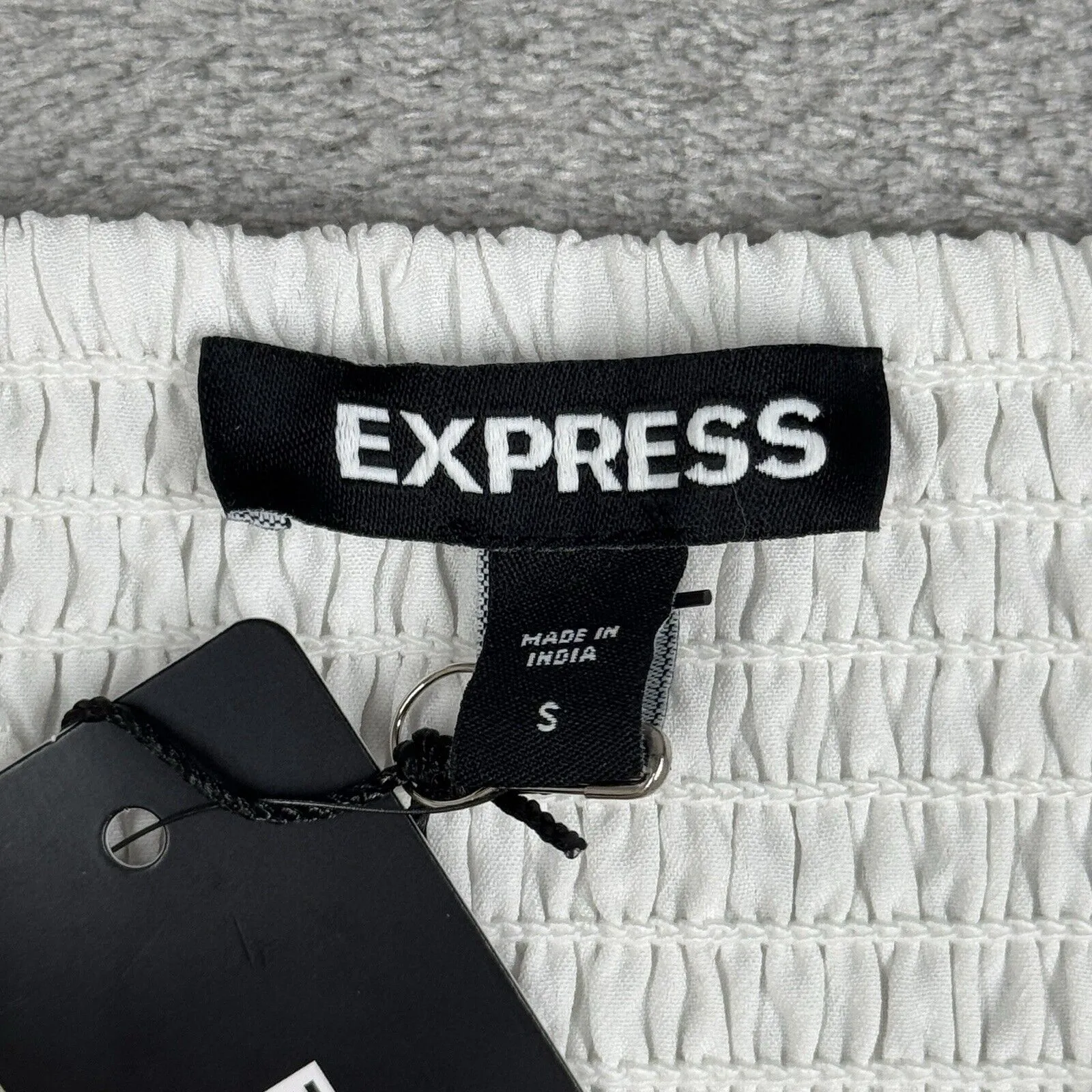 Express Shirt Womens Small White Babydoll Ruffle Romantic Feminine Neutral Fairy - Image 7