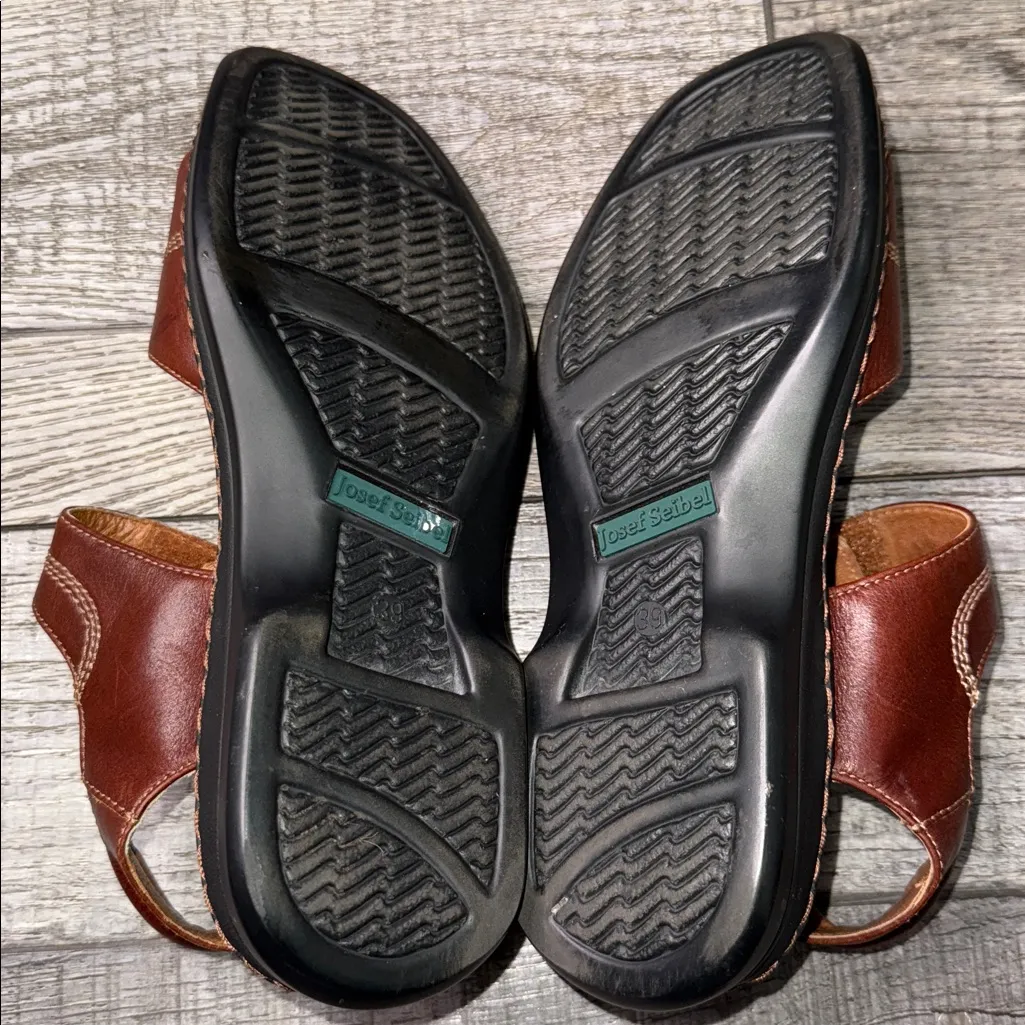 Josef Seibel The European Conmfort Shoe Women's Leather Sandals Brown Size 8 - Image 5