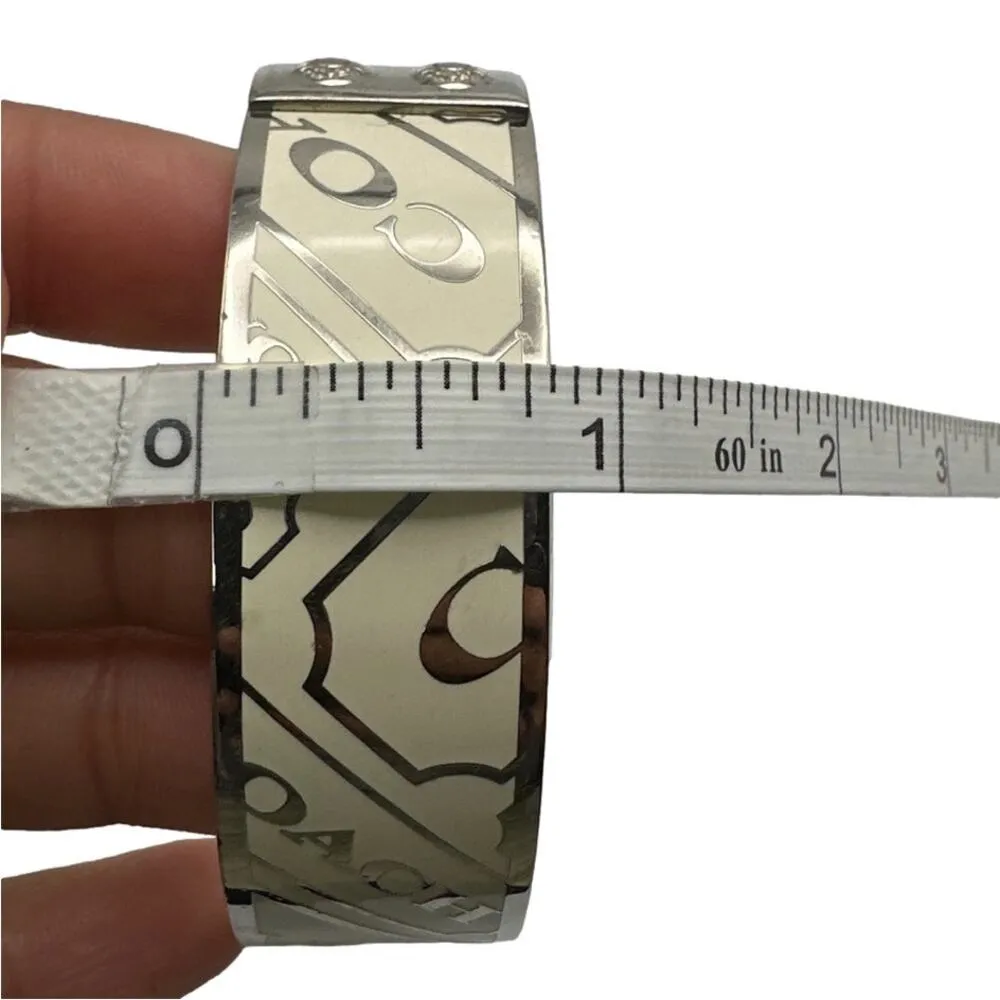 Coach Off White and Silver Bangle Bracelet - Image 6