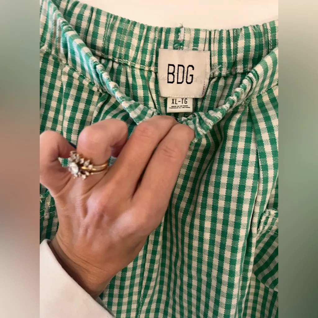BDG barrel pant in green gingham - Image 3