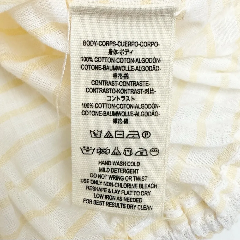 Free People Allora Cotton Crochet Ruffle Tassel Boho Blouse Top Cropped Peach - Image 16