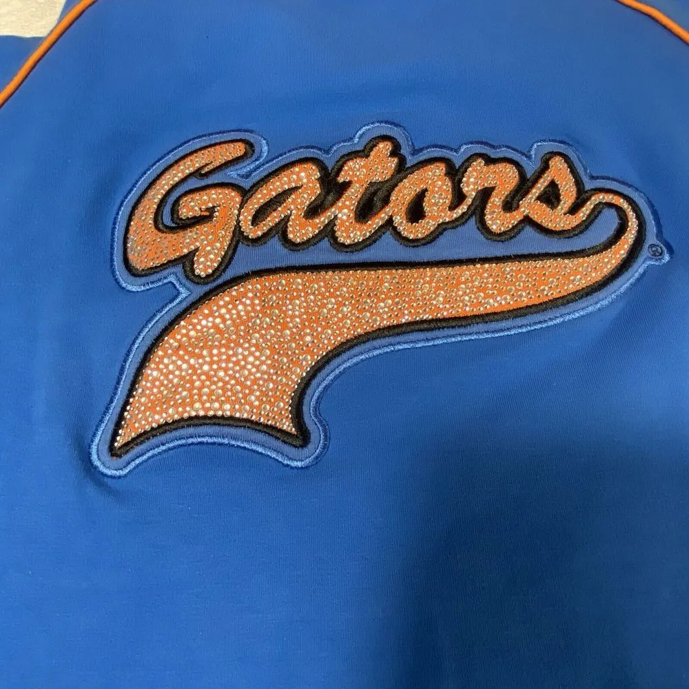 Florida Gators Jacket Women's Large Rhinestones Zip Up Large Back Logo Unique Blue - Image 10