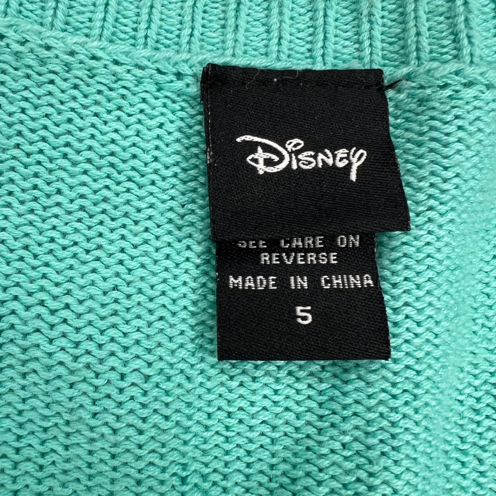 Disney Little Mermaid Iridescent Coated V-Neck Sweater Turquoise Lilac Size 5X - Image 4