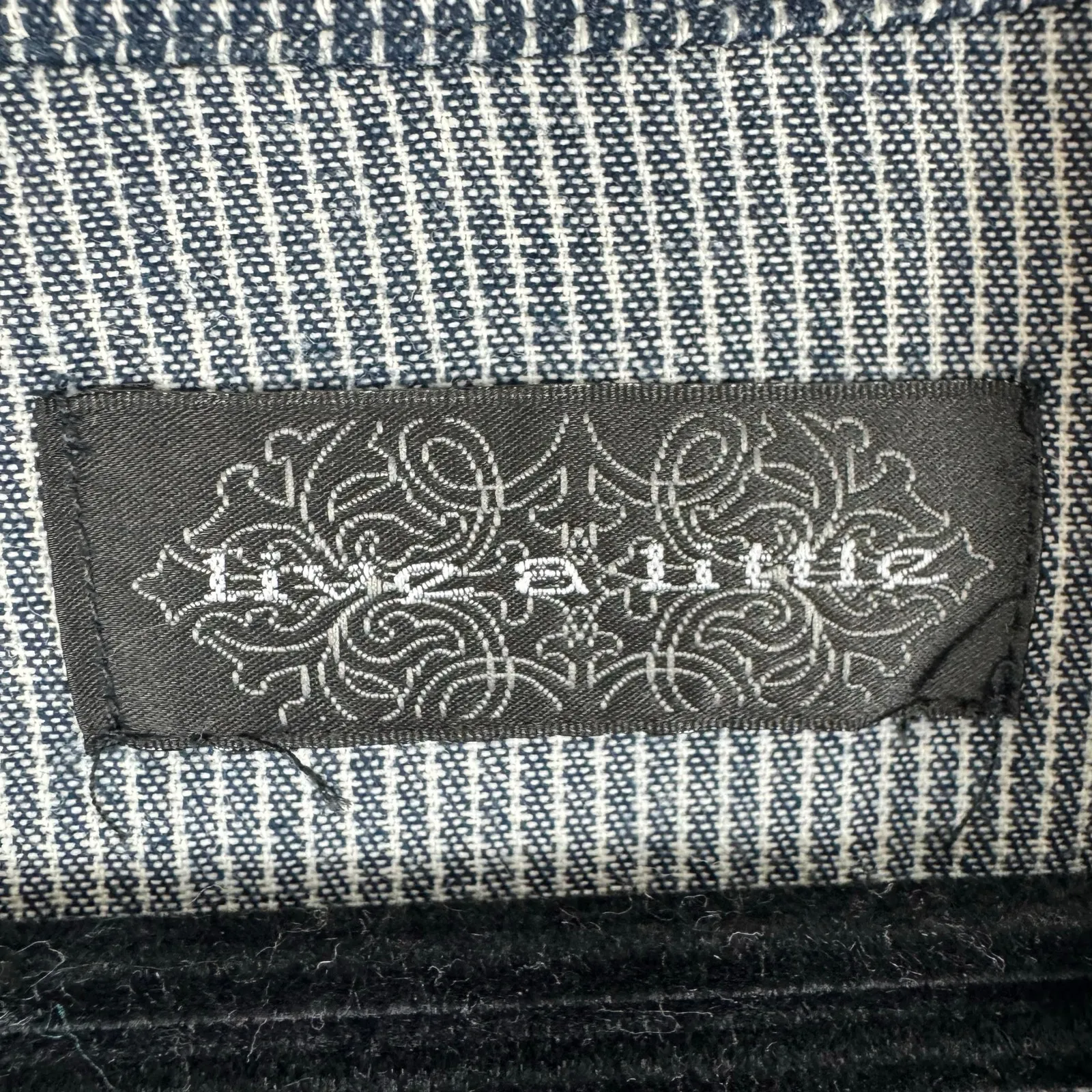 Live A Little Blue White Pinstriped Full Zip Collared Jacket Pockets Size S - Image 8