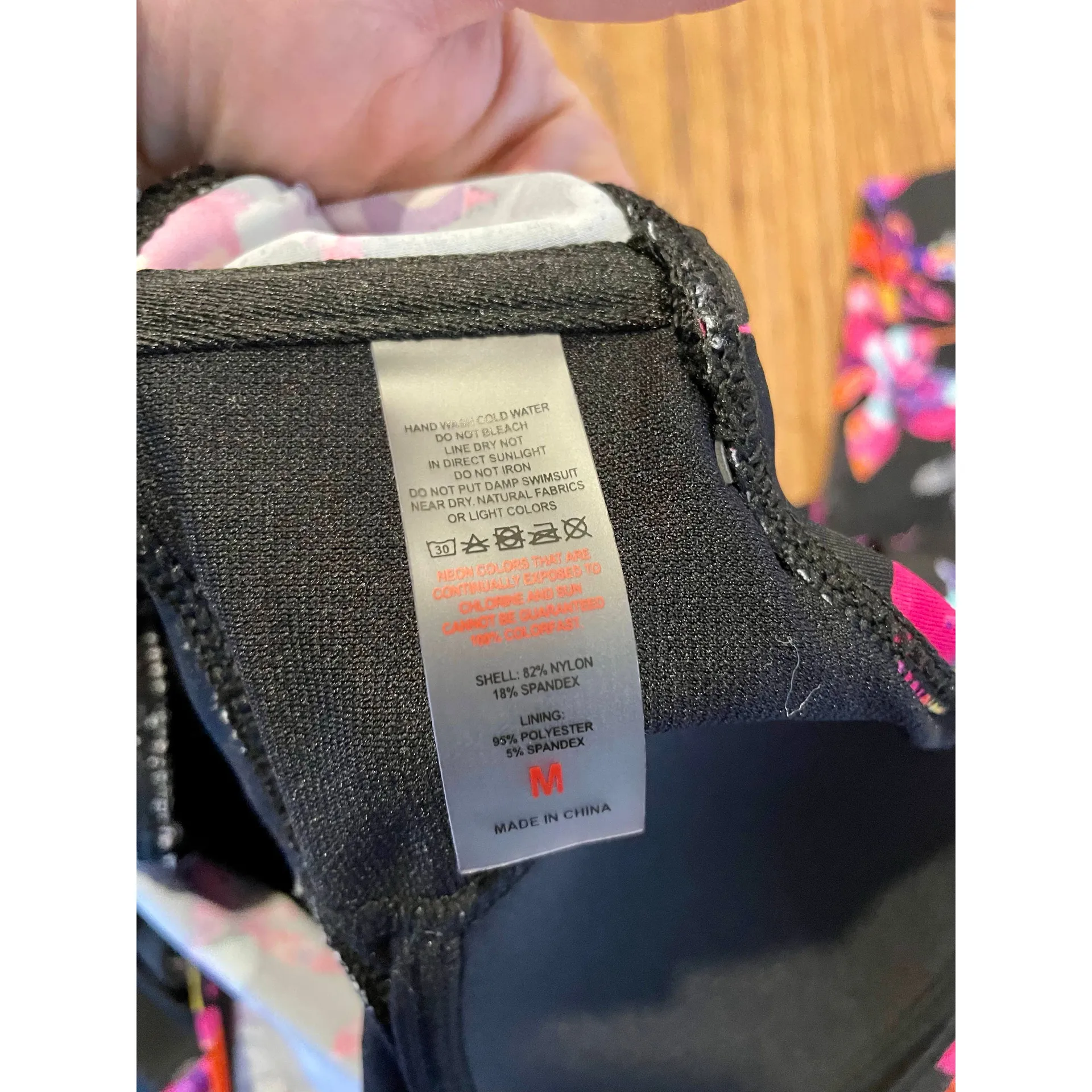 One piece swim dress floral fit and flair Black - Image 6