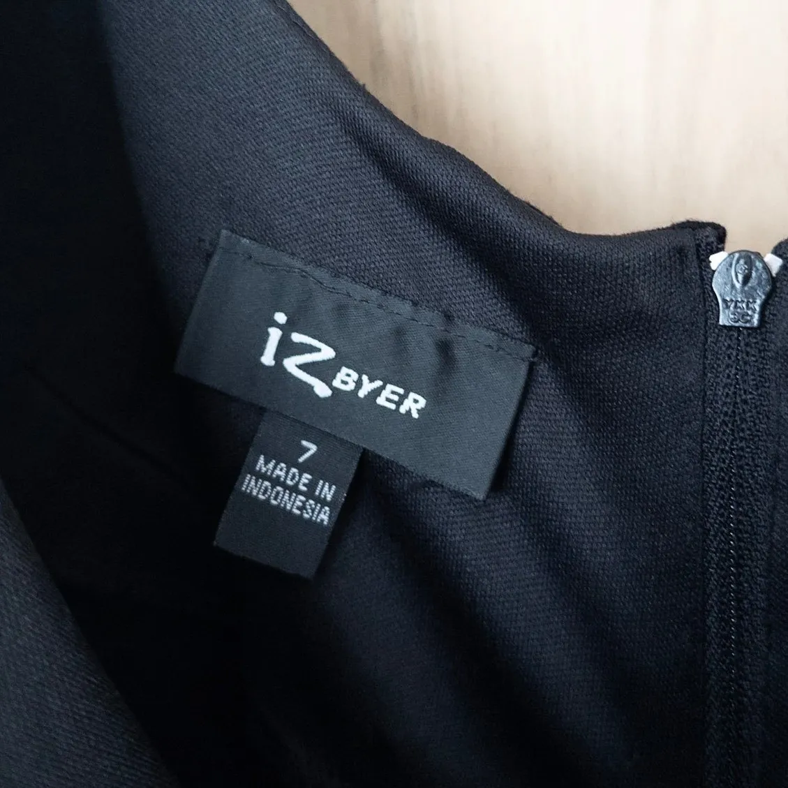 Y2K Iz Byer Womens Dress Size 7 Black Belted Office Siren Chic Classic Babydoll - Image 4