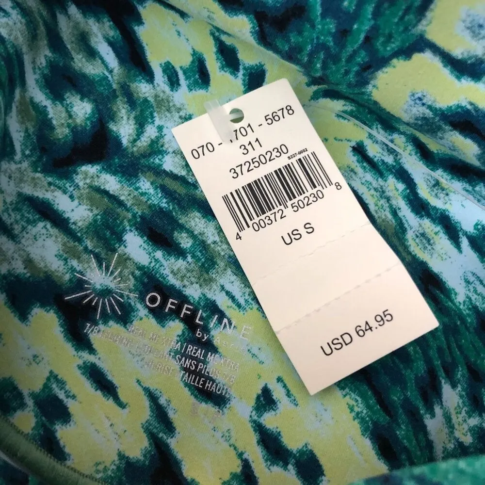Aerie Offline By  Real Me Xtra 7/8 Hi-Rise Legging Green/Blue Size S - Image 4