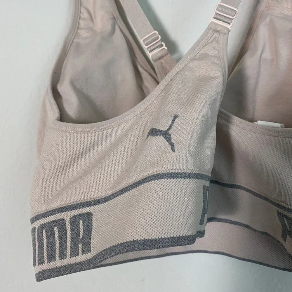 Puma sz‎ 34B pink gray adjustable strap sports bra - Image 5