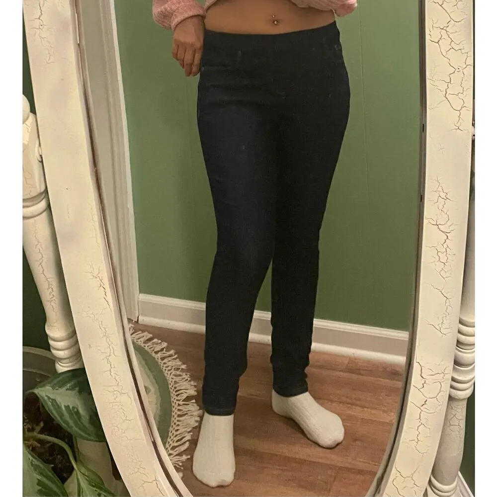 BASIC EDITIONS CLASSIC PULL ON SLIM FIT WOMENS JEANS SIZE S/C Blue - Image 2