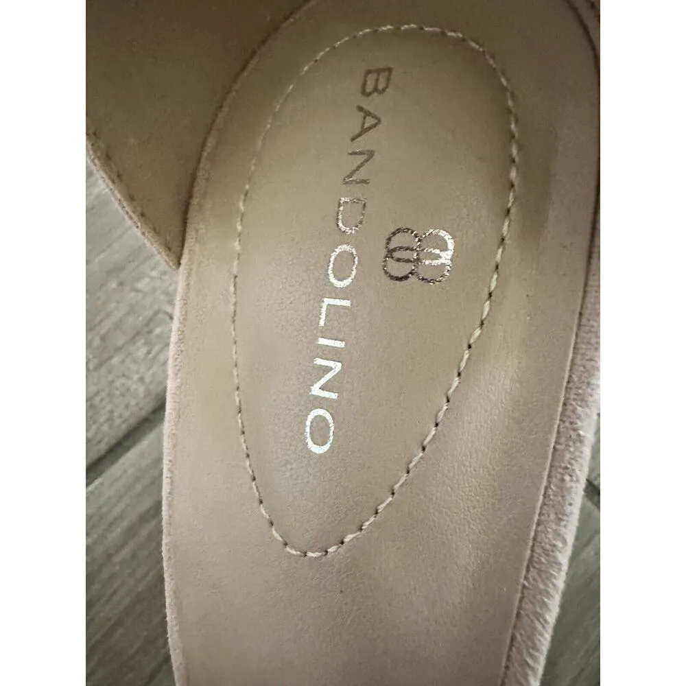 Bandolino Armory Women Ankle Strap Sandal Size US 8.5M Nude Suede - Image 5