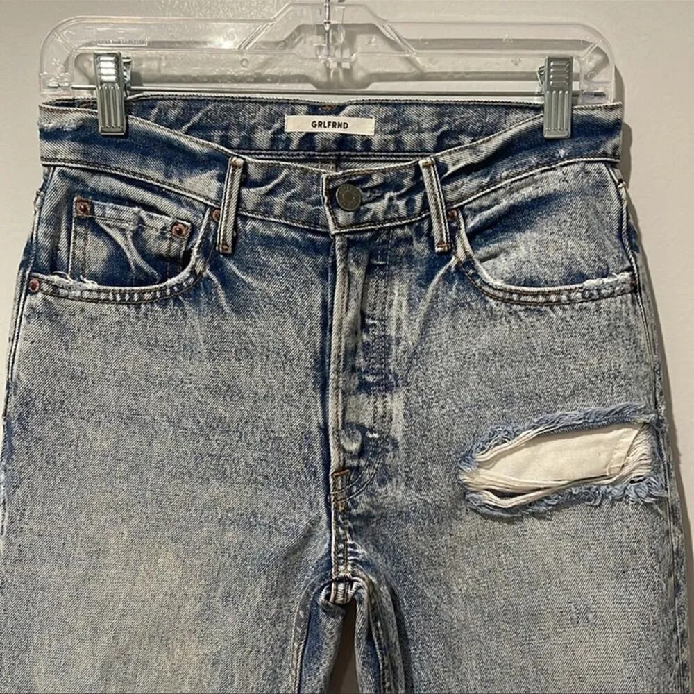 GRLFRND x Revolve Helena High Waist ButtonFly Distressed  Jeans Sz 25 - Image 3