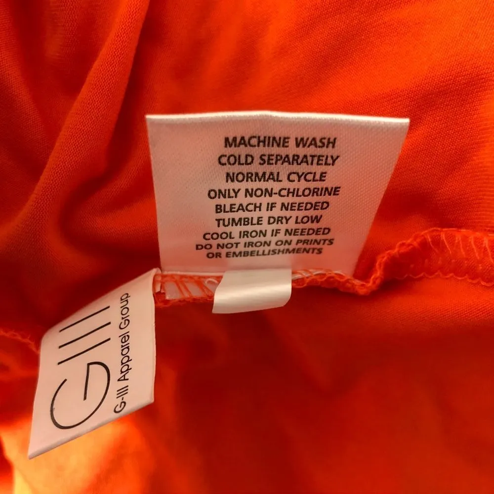 NBA New York Knicks Womens Top Harwood Classics Throwback 3/4 Slv Orange Blue L - Image 5