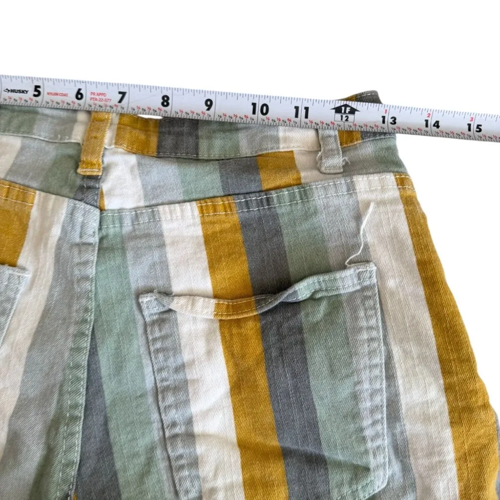 ALTAR'D STATE Multicolor Striped Denim Shorts Size Medium - Image 3