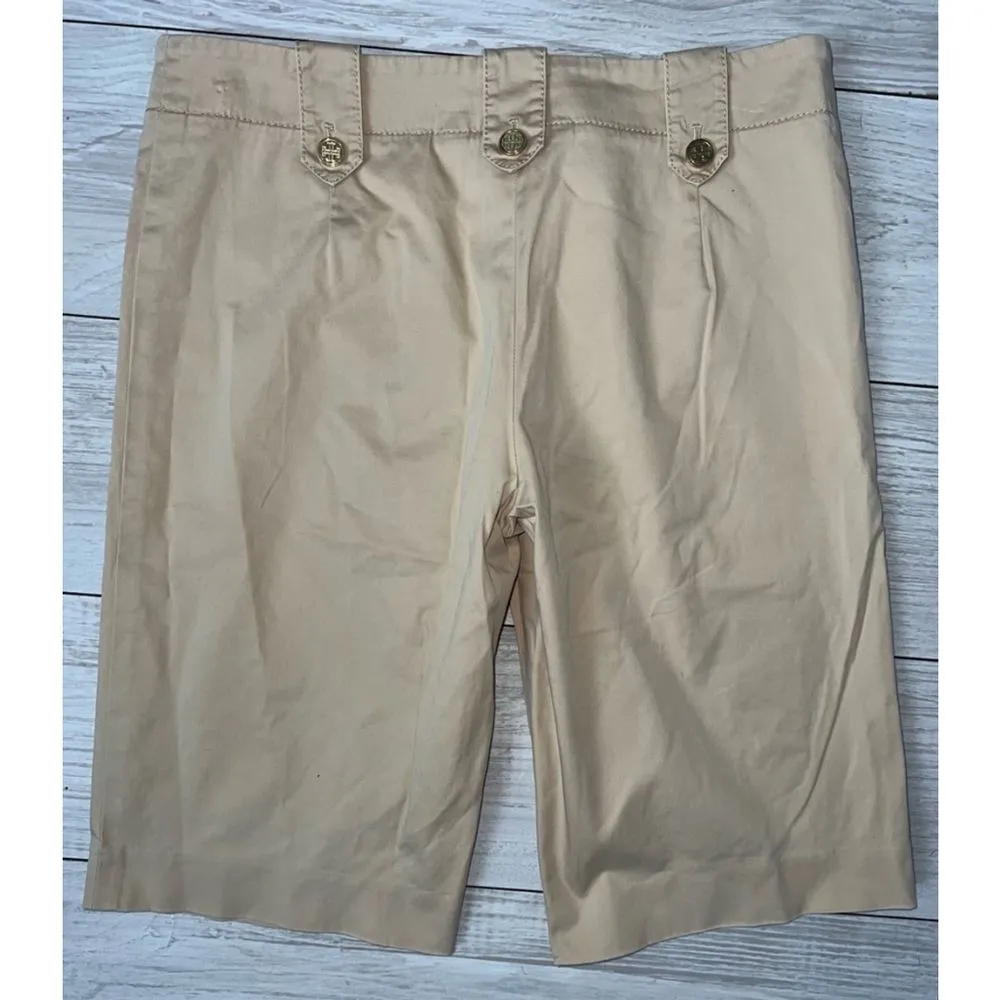 Tory Burch Beige bermuda Style Shorts size 4 - Image 5