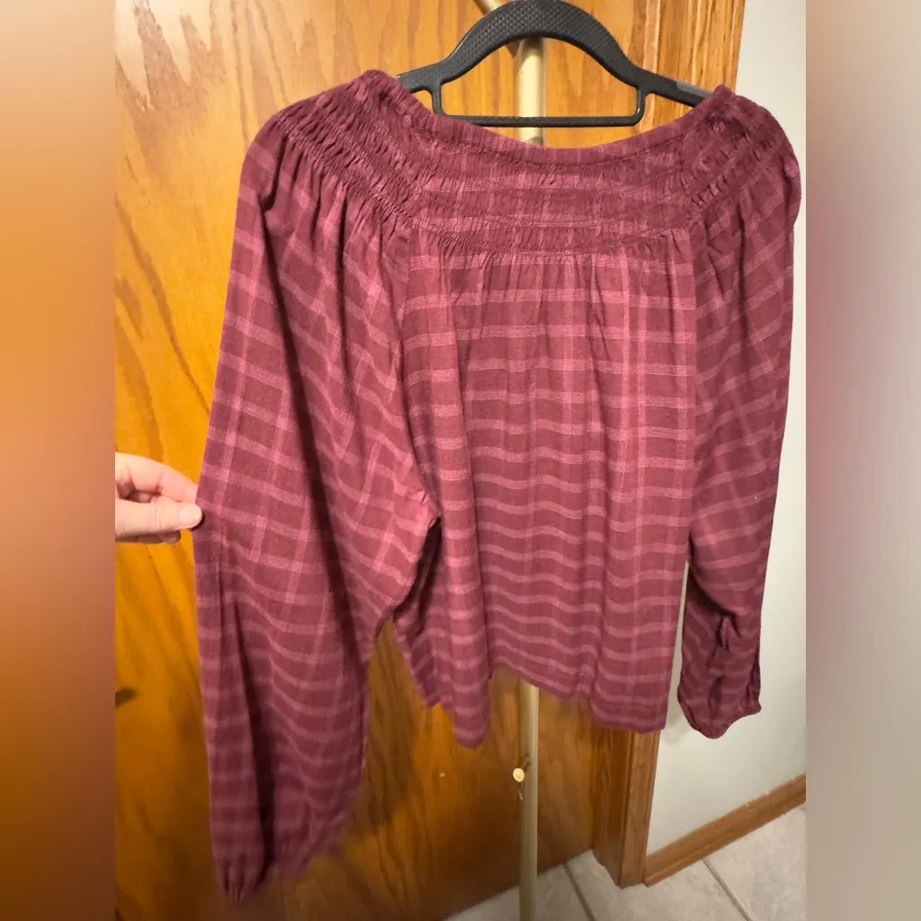 Treasure & Bond Windowpane Plaid Popover Shirt Size Medium - Image 11