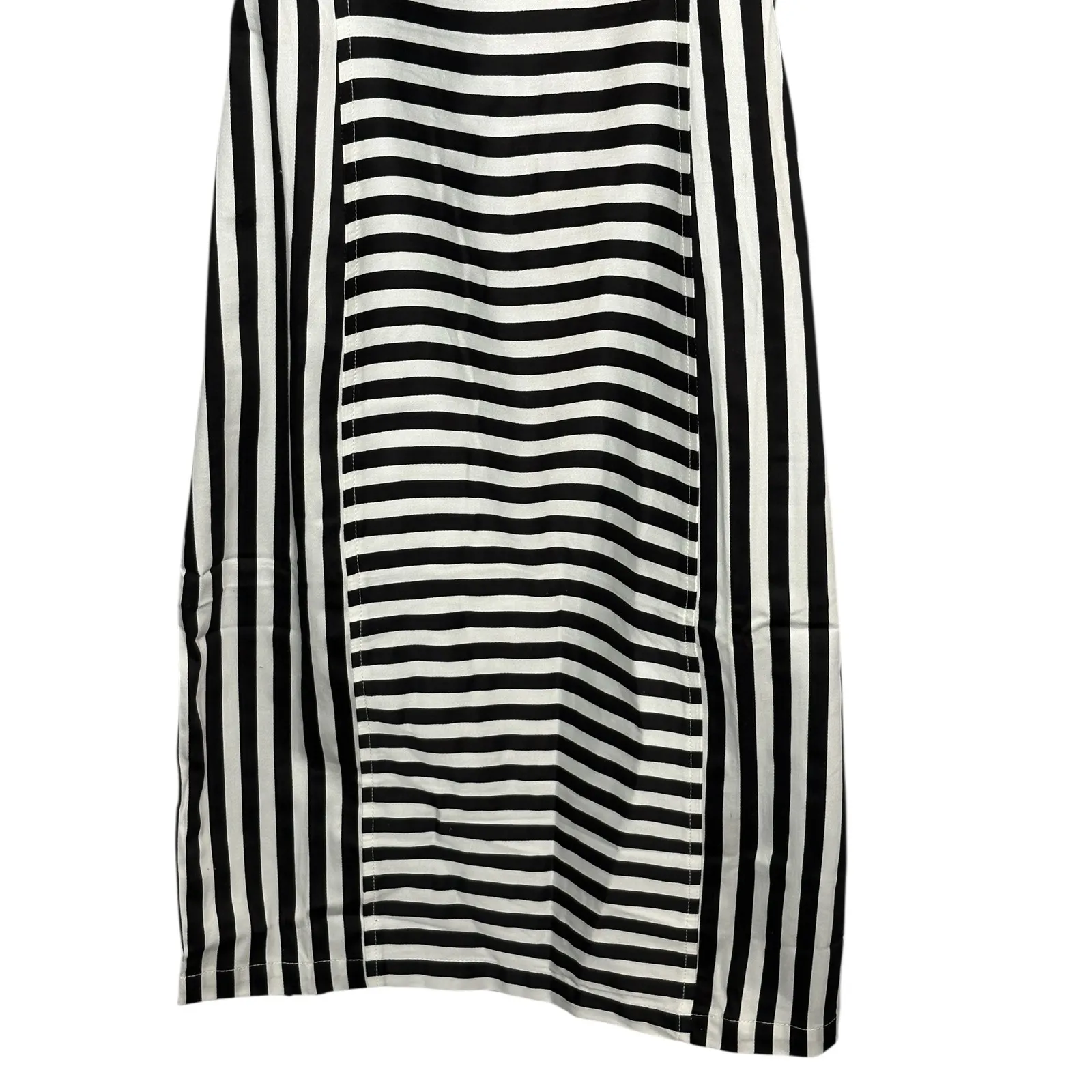 TOV Holy Inc Striped Halter Neck Backless Midi Dress Black White Women Size 8 38 - Image 4