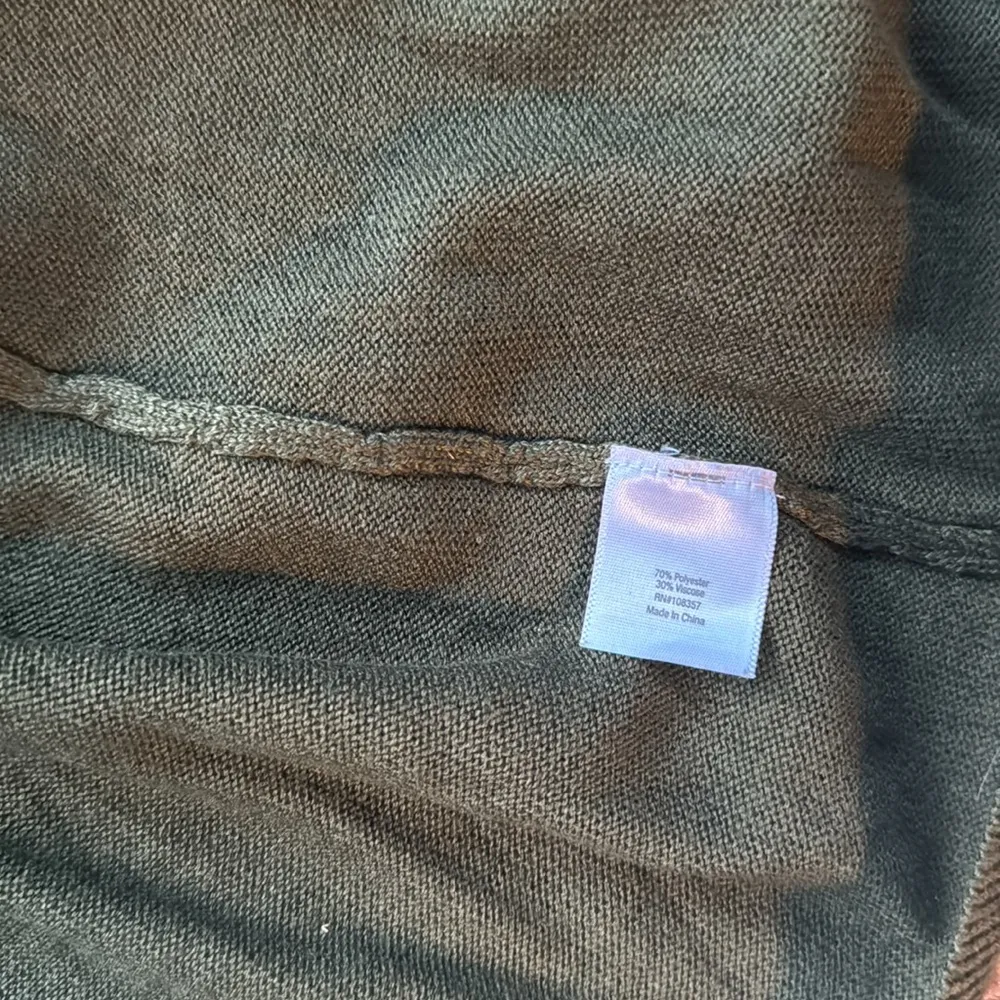 a.n.a. Draped Long Sleeve Cardigan Olive Green PL - Image 3