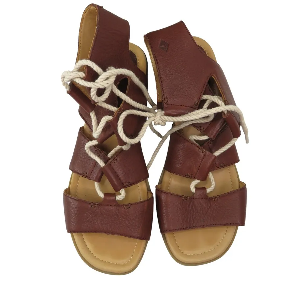 Sperry Top Sider Vivienne Lia Leather Sandals Lace Up Block Heel Size 7 - Image 8