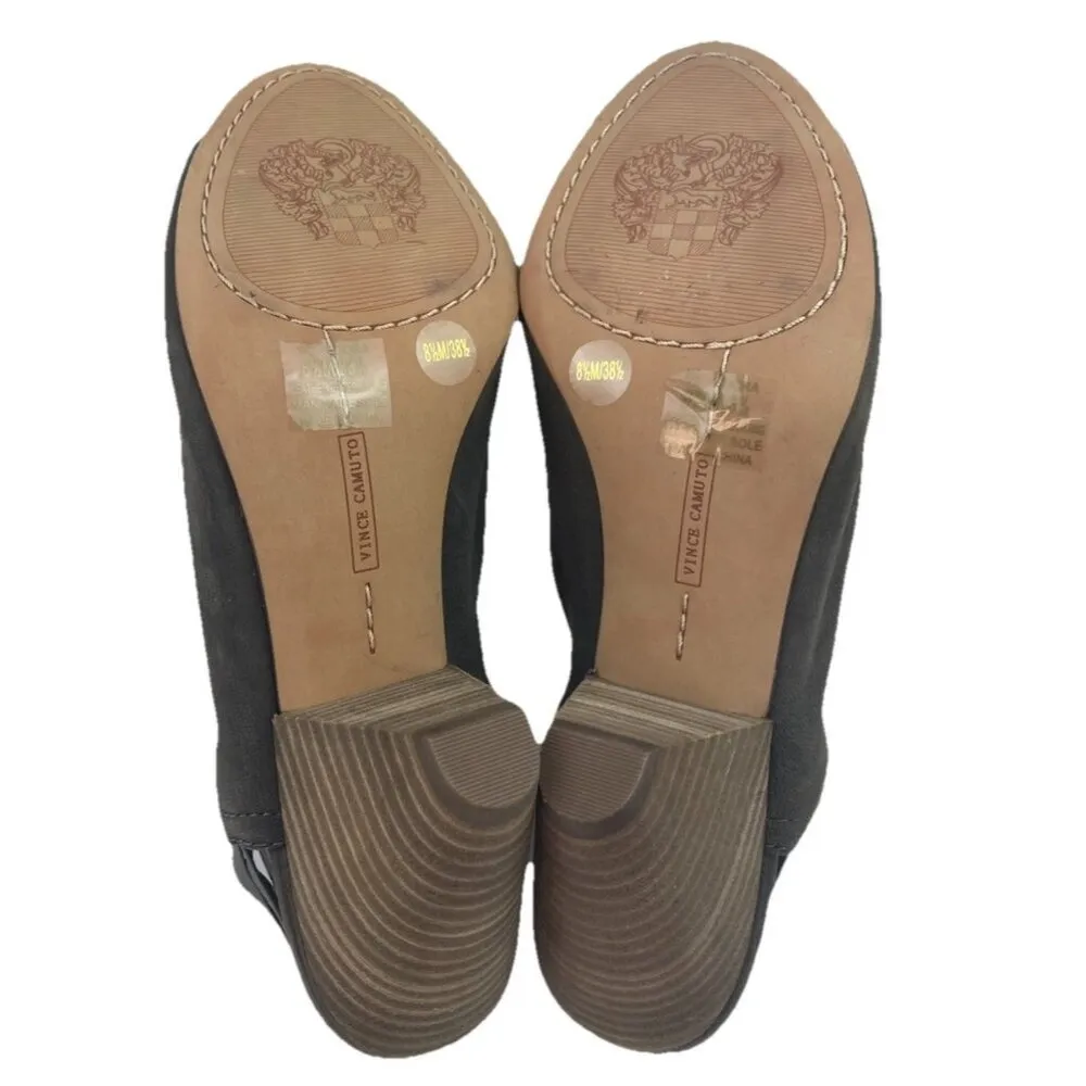 *Vince Camuto Peep Toe Heels Womens 8.5 Gray Leather Casual Travel Resortwear - Image 11