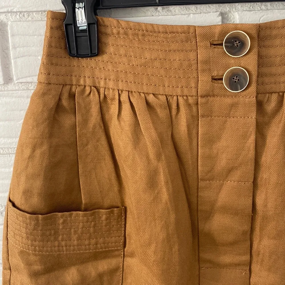 J. Crew Linen Button Front Skirt Size 00 - Image 3