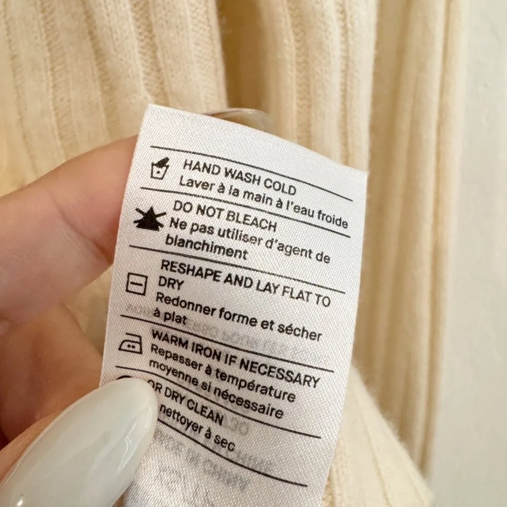 Vince Cashmere Flared Bell Sleeve Ribbed Knit Cutout Sweater in Cream Size XS‎ - Image 8