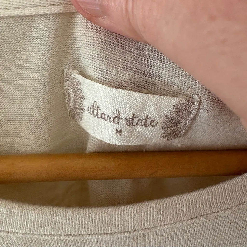 Altar’d State Dusty Sunrise Linen Blend Tee. Size Medium. - Image 3
