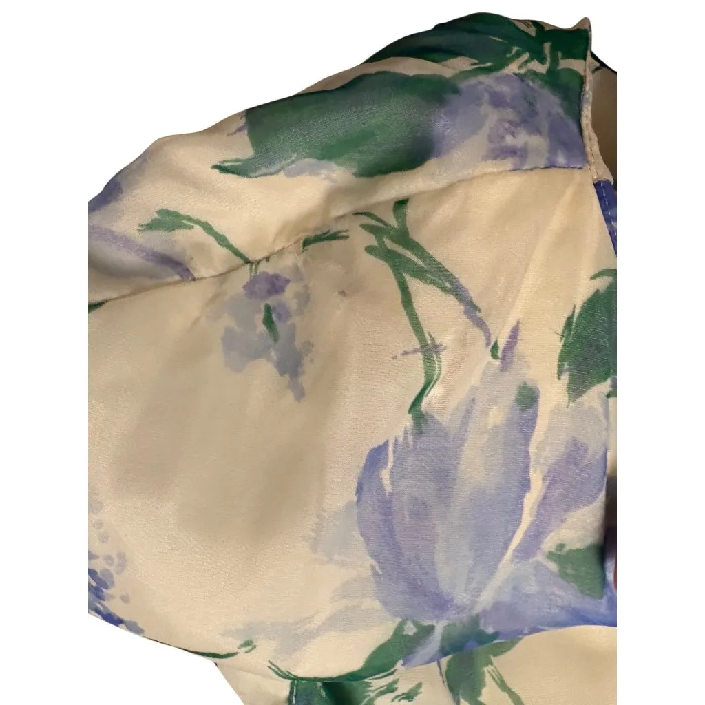 50’s Gigi Young 4 S Chiffon Tea Dress Midi Circle Pleated Blue Party - Image 12