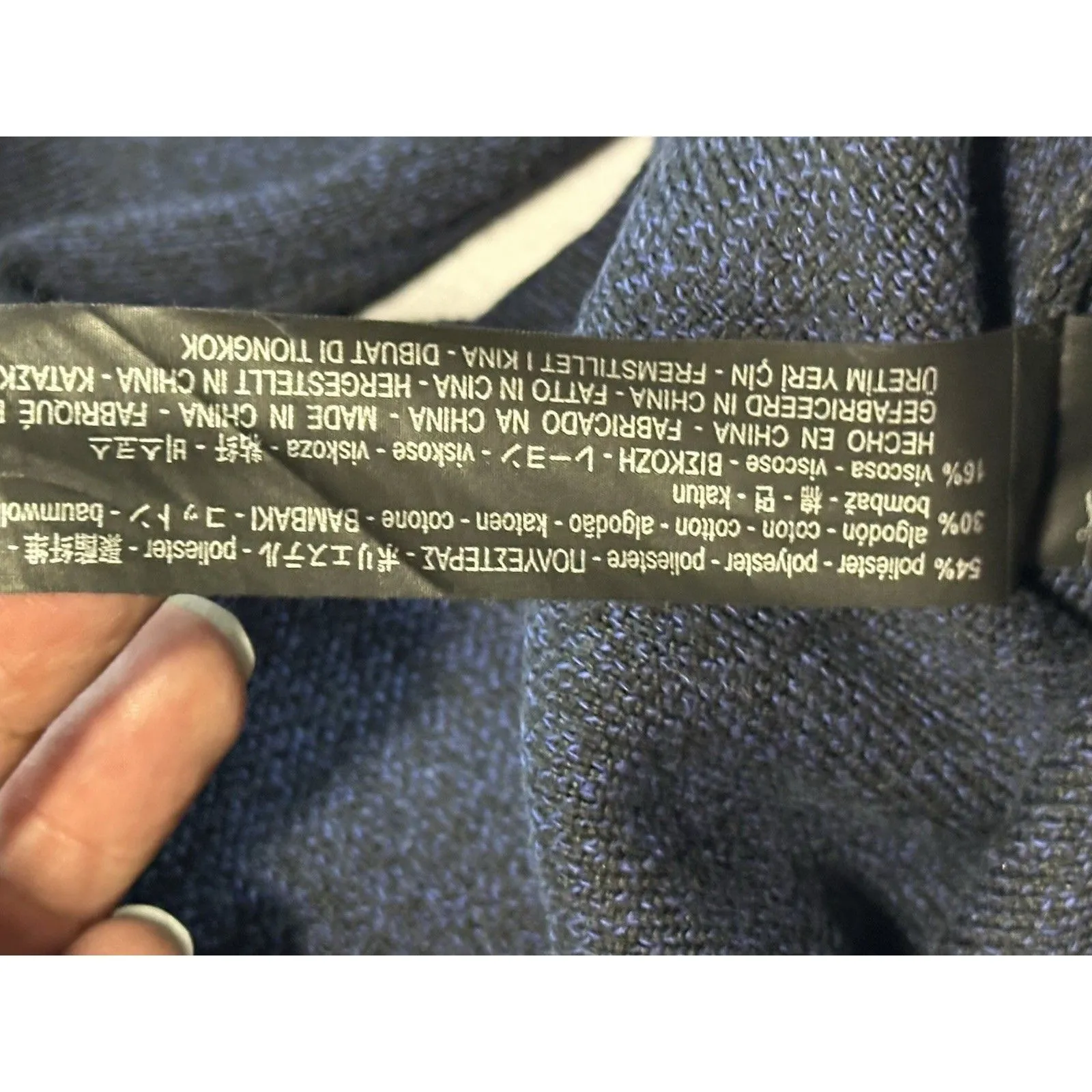 Zara Mock Neck Knit Sweater, dark blue, women's size L - Image 7