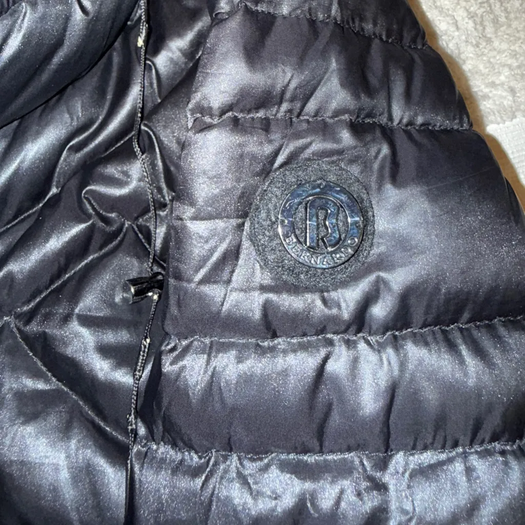 Bernardo Ladies Down Puffer Long Black Coat Medium - Image 2