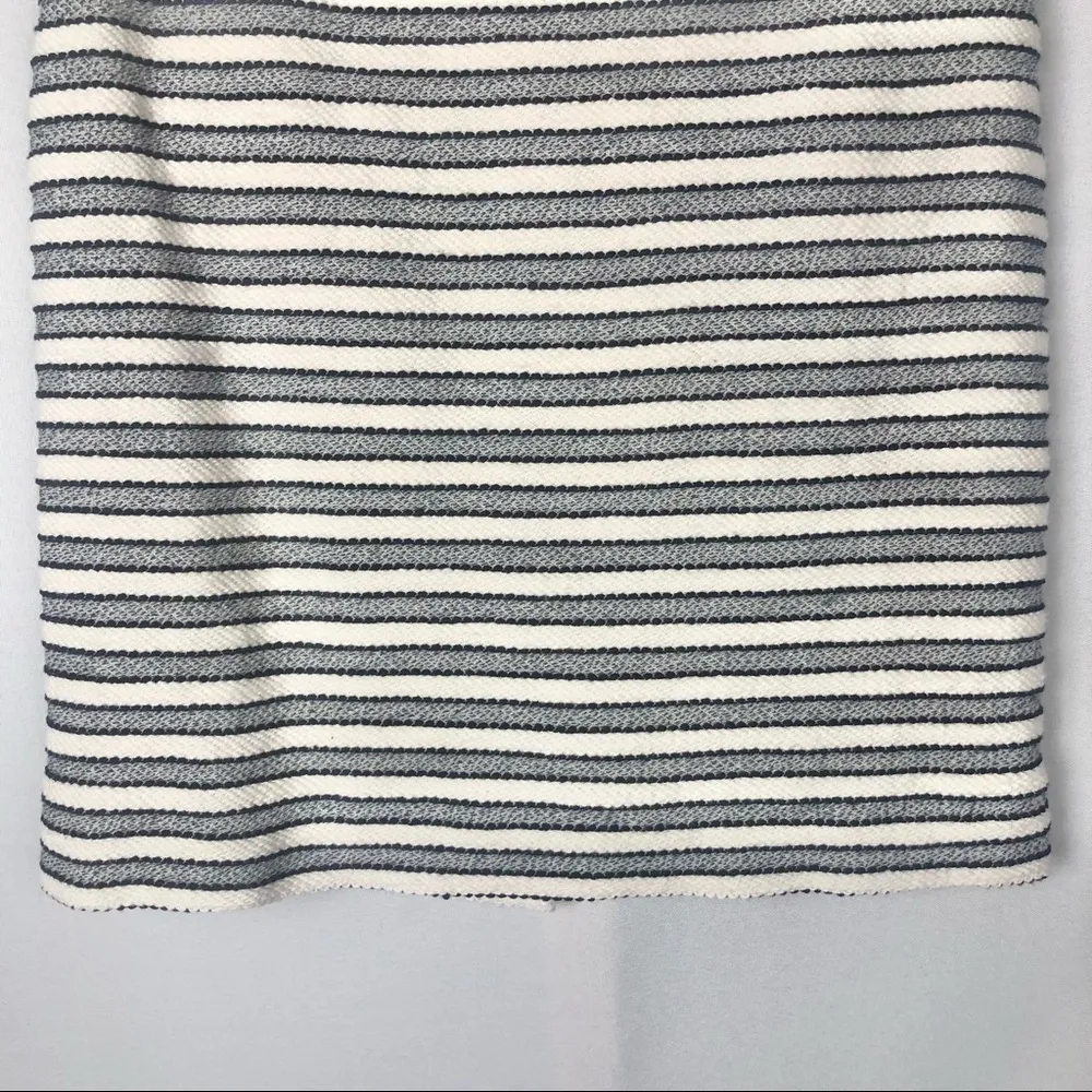 J. Crew Factory Blue & White Striped Terry Pencil Skirt 0 - Image 6