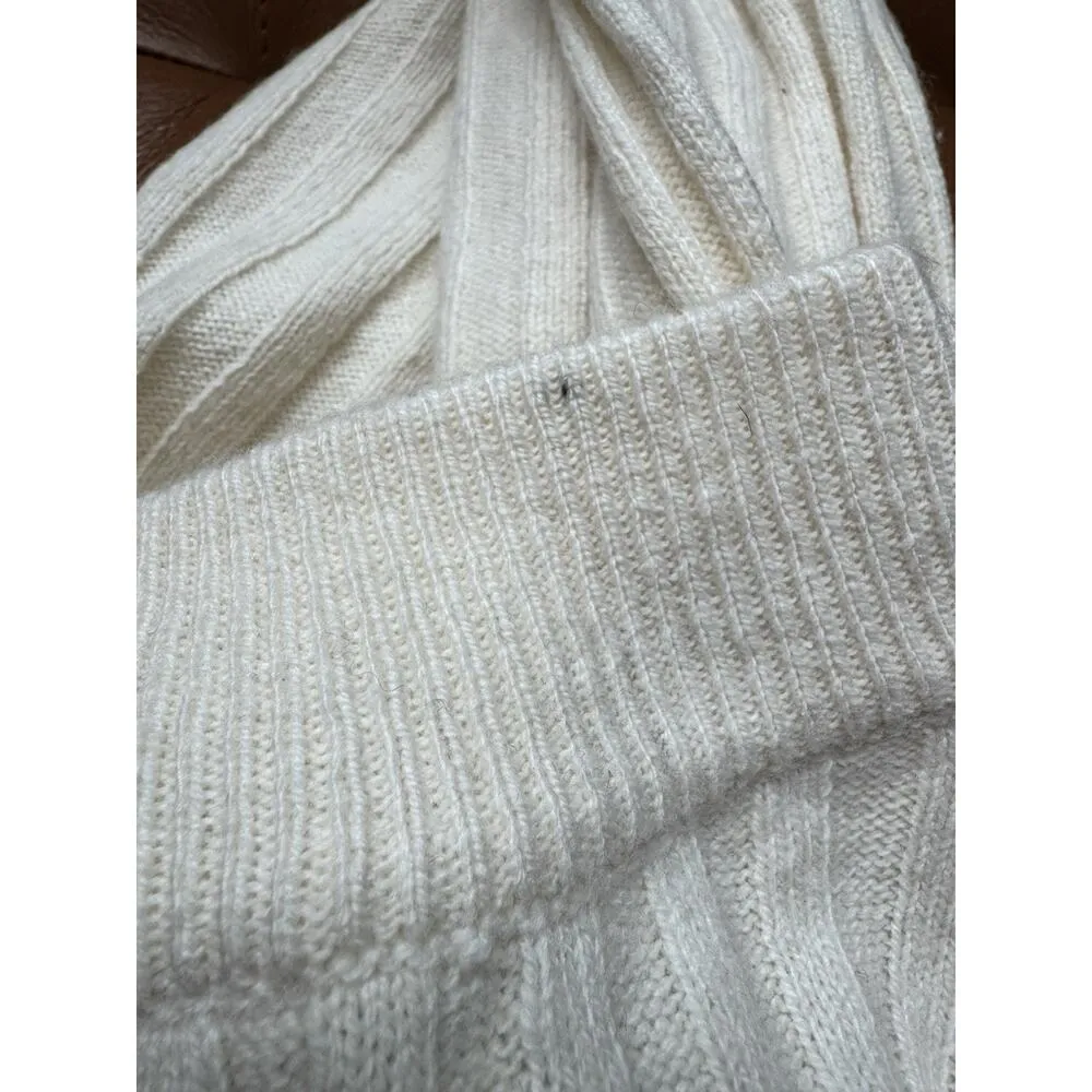 NWT Madewell Antique Cream Ribbed Mock Neck Crop Pullover Wool Sweater Size XXS - Image 7