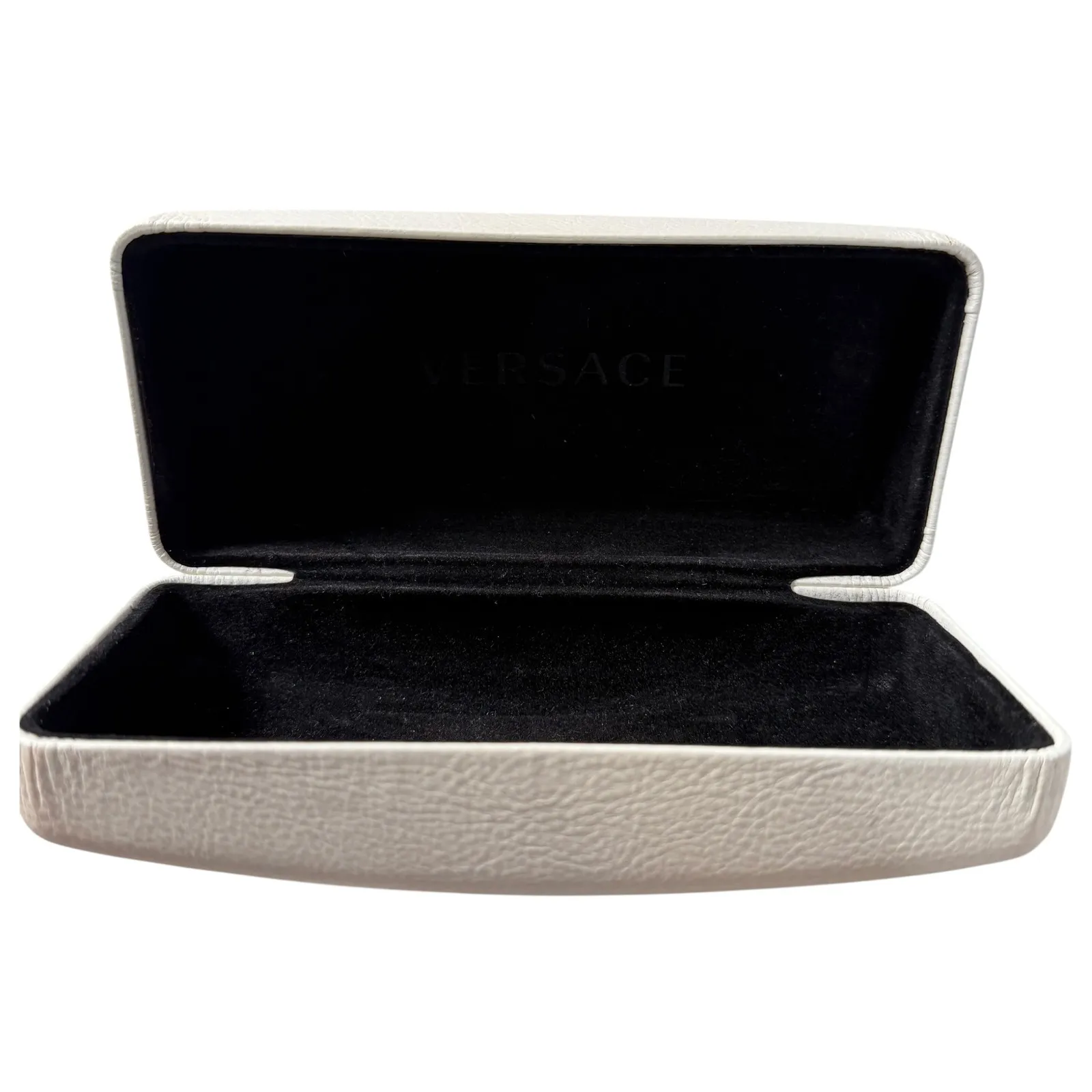 Versace White Leather Sunglasses Case Hard Shell Eyeglass Glasses Holder‎ - Image 2
