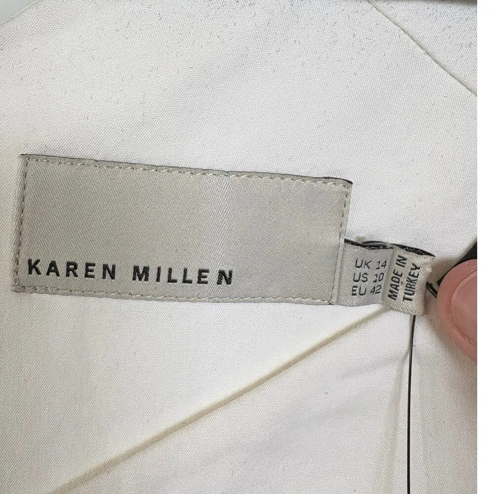 NWT Karen Millen Cocktail Classic Career Minimalist Ruffle Office Party Dress 10 - Image 7