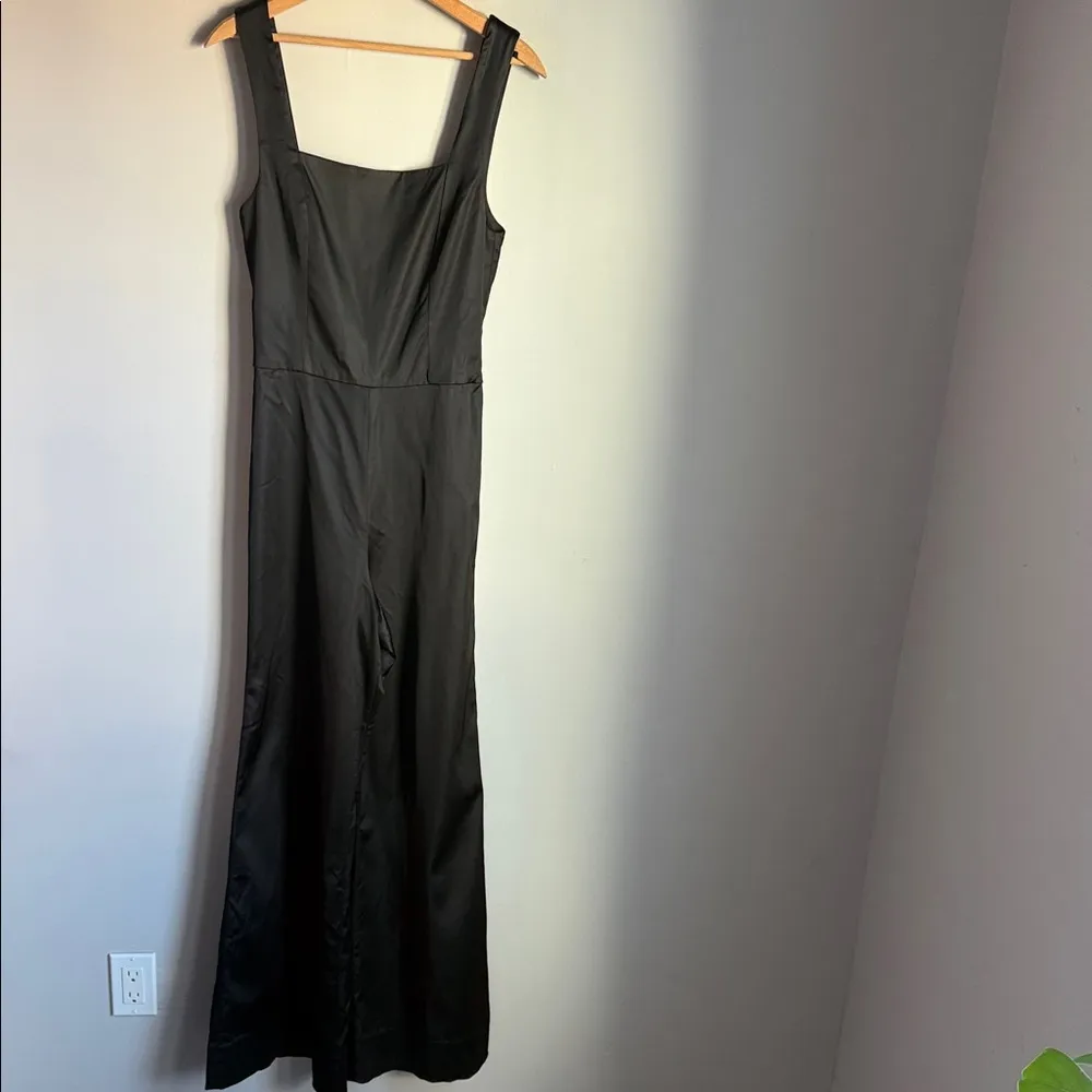 STAUD Donna black flare leg square neck jumpsuit. 10 - Image 2