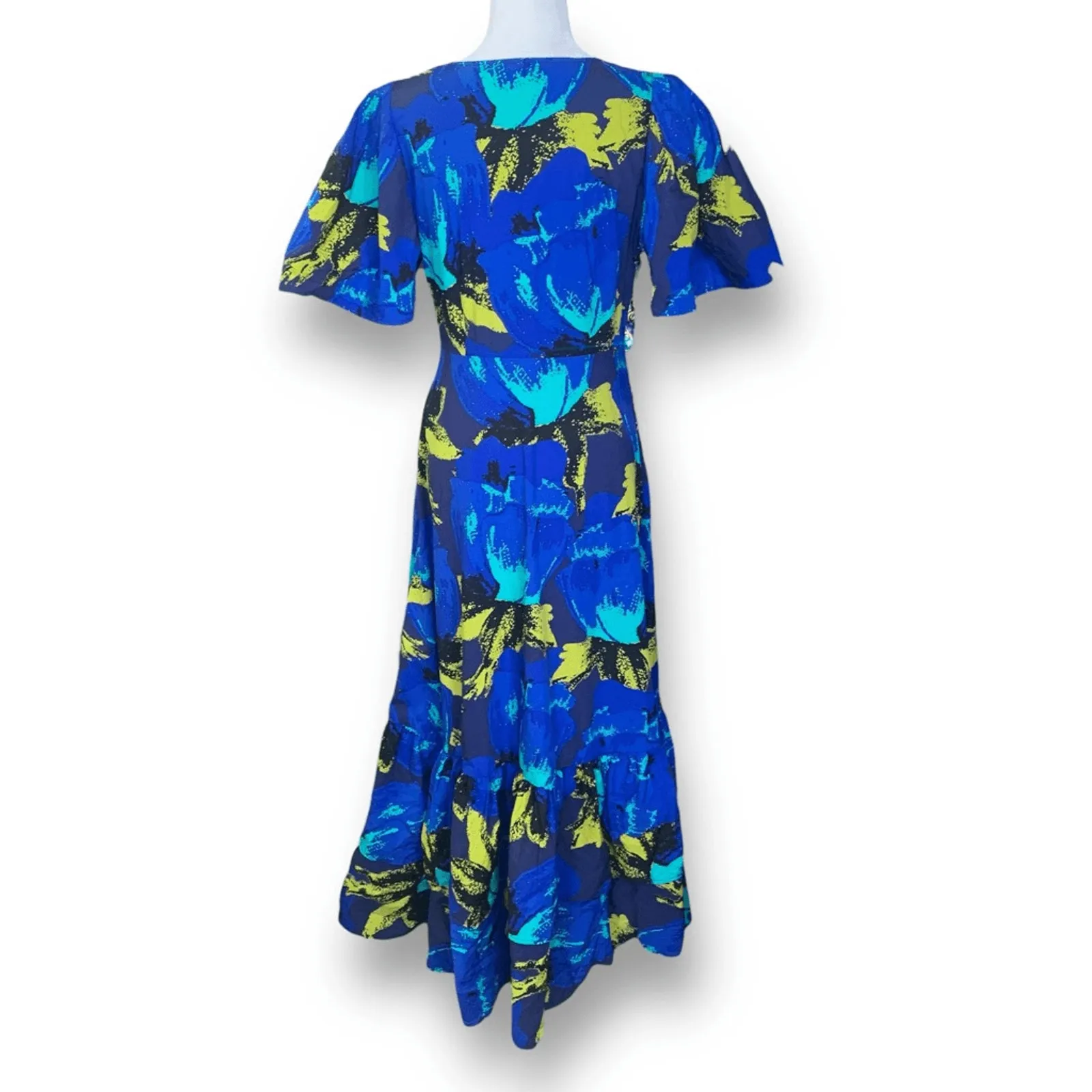 Christopher John Rogers For Target Blue Abstract Deep V Cotton Maxi Dress Size 6 - Image 8