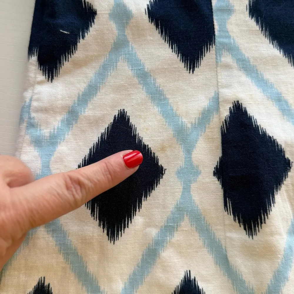 Talbots Petite Linen Blend Audrey Shift‎ Dress Geometric 6P Vacation Nautical - Image 9