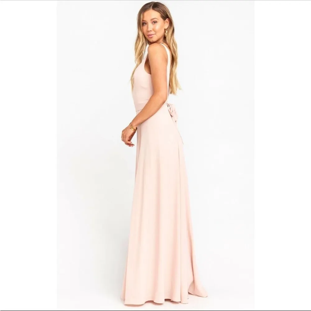 NWT Show Me Your MuMu Jenn Maxi Dress Dusty Blush Crisp Pink Chiffon SIZE XS - Image 2