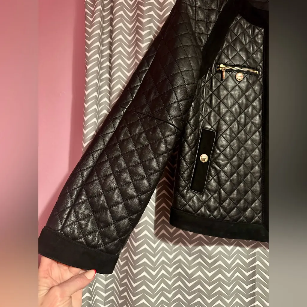 Antonio Melani | REAL Leather Quilted Jacket, Size S - Image 3