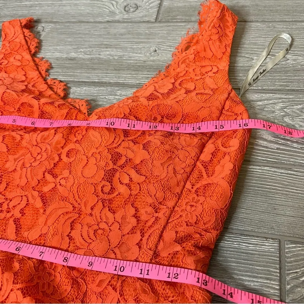 ML MONIQUE LHULLIER lace Sleeveless Dress orange sz - Image 5