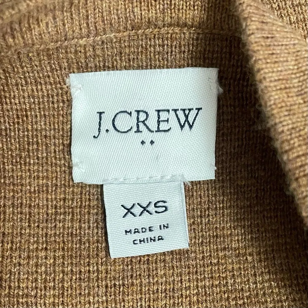 J. Crew Vanessa Sweater-Jacket Tan Camel Open Front Blazer Cardigan Size XXS - Image 7