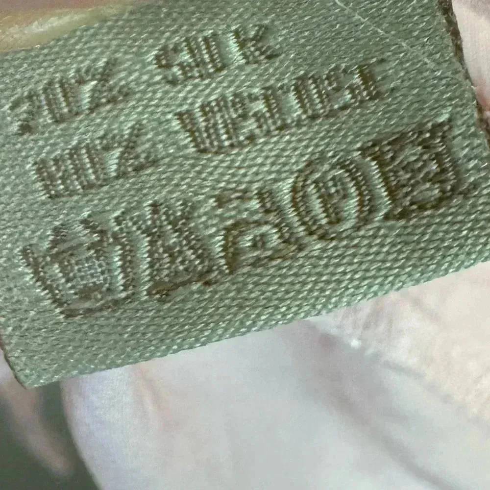 JAYLEY Pink Awilix Day to Night Feather Trim Silk Sleep Trim Long Sleeve Blouse‎ Size undefined - Image 9