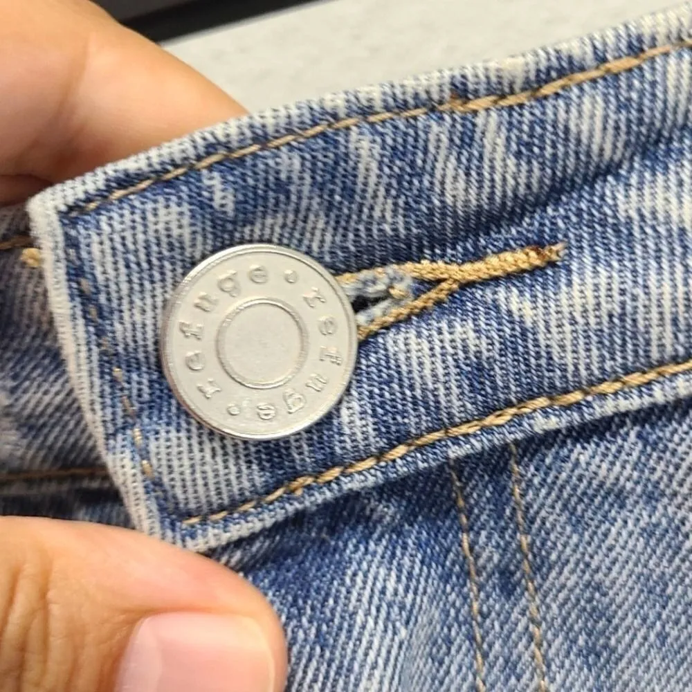 Refuge Distressed Denim Mini Skirt Size Medium - Image 7