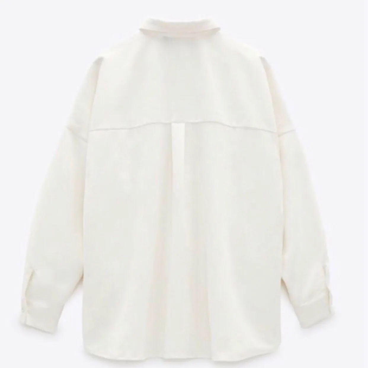 Oversized Corduroy Roomy Shirt Cream White - Image 7