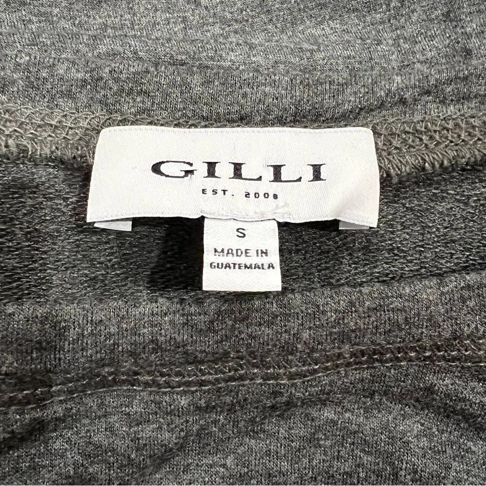 Gilli Grey Crewneck Snakeskin Shoulder Sweatshirt Women’s Small Gray - Image 2
