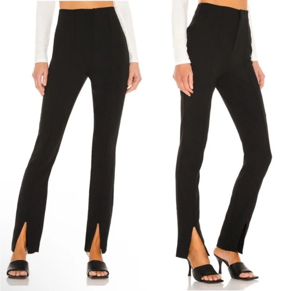 REVOLVE L’ACADEMIE High Waisted Black Front Slit Hanriette Trousers Pants Sz S - Image 2